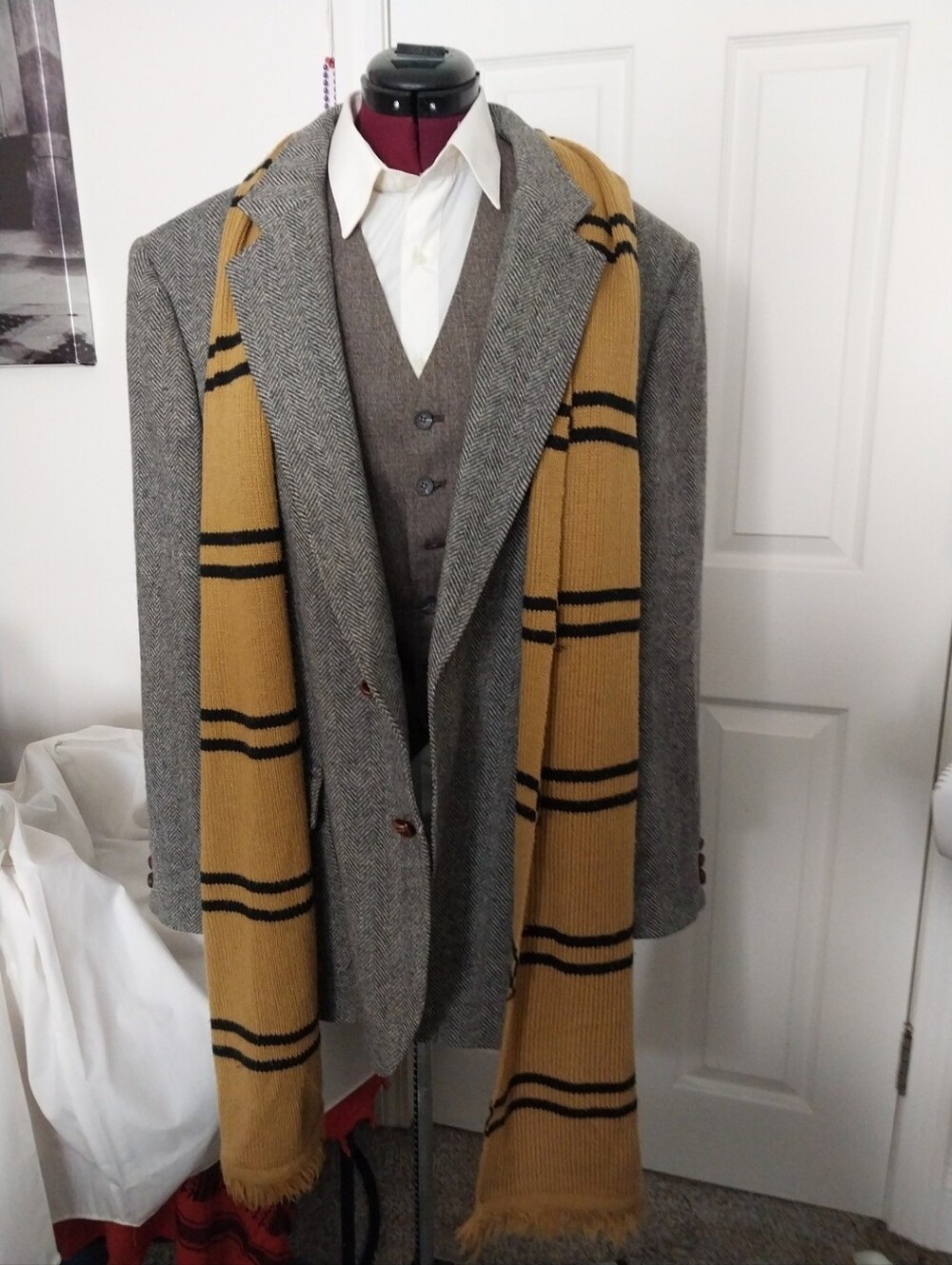 Vintage Men's Gray Herringbone Eagle Clothes Blazer-46"